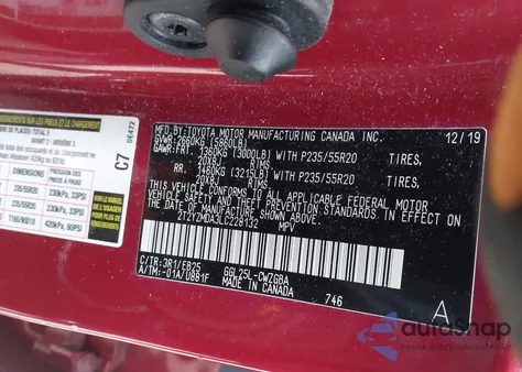 2020 Lexus Rx 350 F Sport Performance z USA, uszkodzony, nr VIN 2T2YZMDA3LC228132